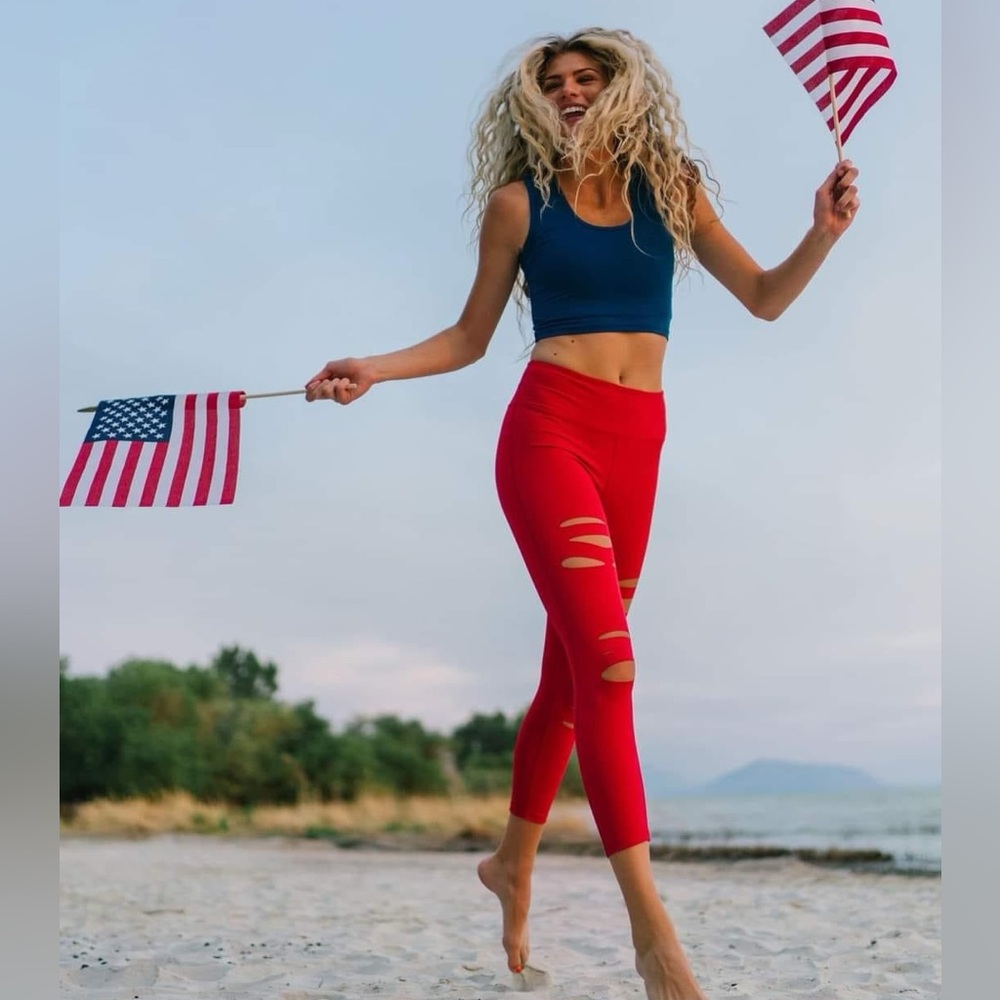 ❌SOLD OFF SITE Red Slash Luxe Leggings *Limited Edition